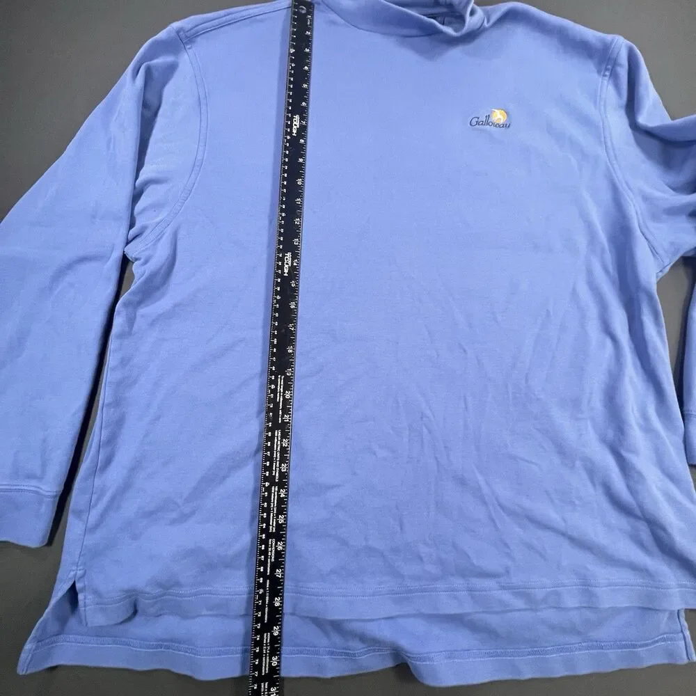 Bobby Jones Galloway Mock Neck Pullover Mens XXL Blue Peruvian Pima Cotton Golf
